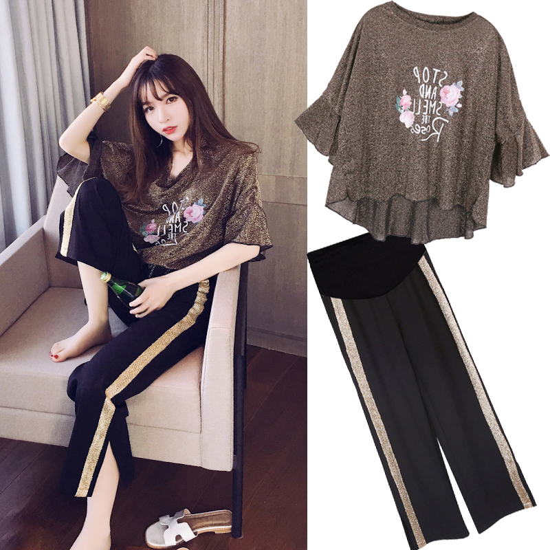 Pregnant women suit spring and autumn Fashionable 2019 new pattern Chao Ma Summer wear Exorcism fashion Thin section motion leisure time Two piece setin the Maternity/Maternal supplies/Nutrition , Maternity , Set category - from Buy2taobao.com to provide professional Taobao agent buy service