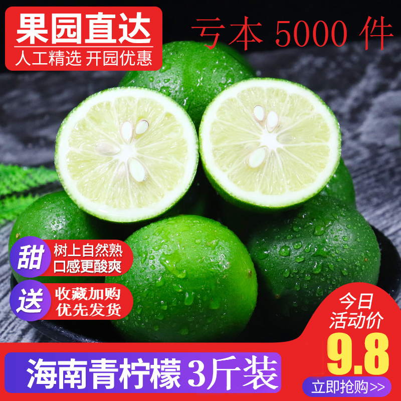 前5000名只要9.9元 现摘现发海南新鲜青柠檬不是无籽柠檬3斤包邮在类目 水产肉类/新鲜蔬果/熟食, 新鲜水果, 柠檬中 - 来自Buy2taobao.com提供专业的淘宝代购服务