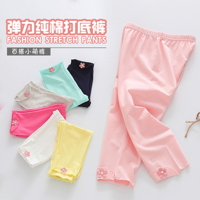 童装女宝宝夏装打底裤外穿2019新款中裤儿童短裤夏女童薄款七分裤