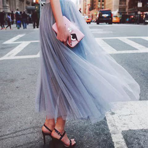 2019 new pattern Show thin black Versatile longuette A word skirt Yarn skirt Long paragraph dress Jacobs skirt summerin the Women's clothing/Boutique , Skirts category - from Buy2taobao.com to provide professional Taobao agent buy service