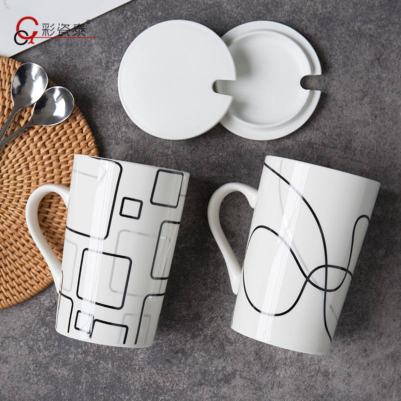 Simplicity Ceramic cup High-capacity Mug personality originality Couple cups milk Mug With cover customizedin the Tableware , Cup/Cups/Kettle , Mug category - from Buy2taobao.com to provide professional Taobao agent buy service