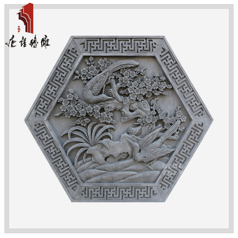 北京唐語磚雕 影壁牆背景牆壁畫 六邊形1.2*1.2m喜鵲登梅YX1200-7在類目 基礎建材, 磚, 磚雕中 - 來自Buy2taobao.com提供專業的淘寶代購服務
