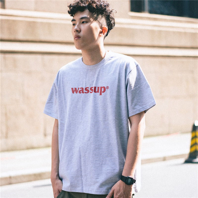 WASSUP 春夏基础5色logo印花纯色潮流半袖纯棉简约打底衫短袖男|ruв категории Мужская одежда, футболка - от Buy2taobao.com для оказания профессиональной услуги покупки агента Taobao