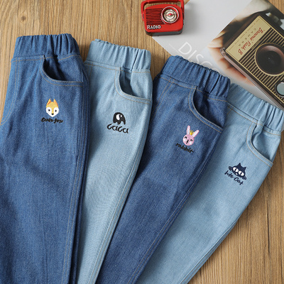 女童男童牛仔裤春秋季2019新款秋装洋气宽松大童秋款儿童长裤子潮