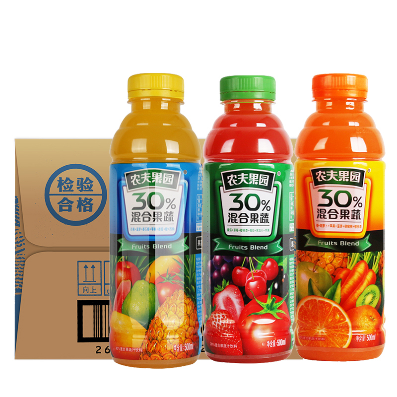 农夫山泉 农夫果园30%混合果蔬汁多口味可选500ml*24瓶整箱 包邮|msdalam kategori kopi/oatmeal/Dibancuh ke dalam teh, minuman, Buah-buahan dan sayur-sayuran jus, buah-buahan dan sayur-sayuran tulen jus - dari Buy2taobao.com untuk memberikan perkhidmatan ejen Taobao profesional membeli