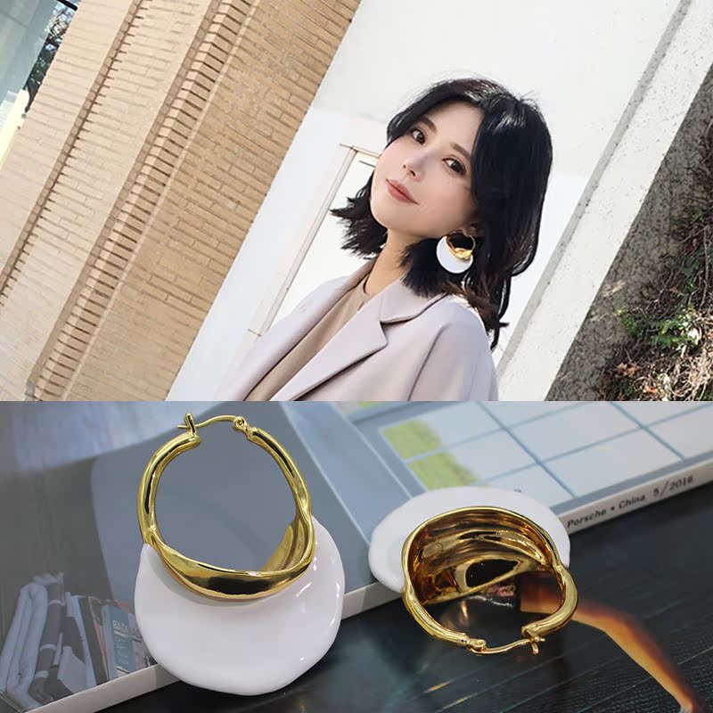 CELI Wind 2018 year Jill Big sister Anna Same item Enamel brass Exaggeration Earrings personality tycoonin the Accessories/Fashion Jewelry, Earring , Earring category - from Buy2taobao.com to provide professional Taobao agent buy service