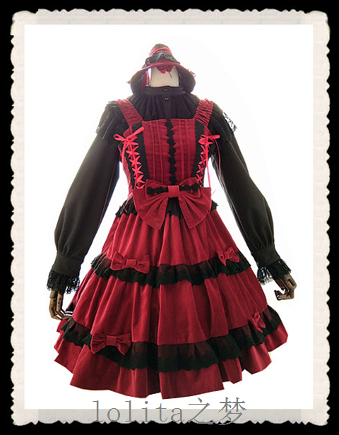 Lolita之梦*绒面加厚蕾丝蝴蝶结秋冬款连衣裙/JSK|ruв категории плесень играть/Аниме/вокруг/cos/настольные игры, вторичный элемент Лолита, 洛丽塔连衣裙 - от Buy2taobao.com для оказания профессиональной услуги покупки агента Taobao