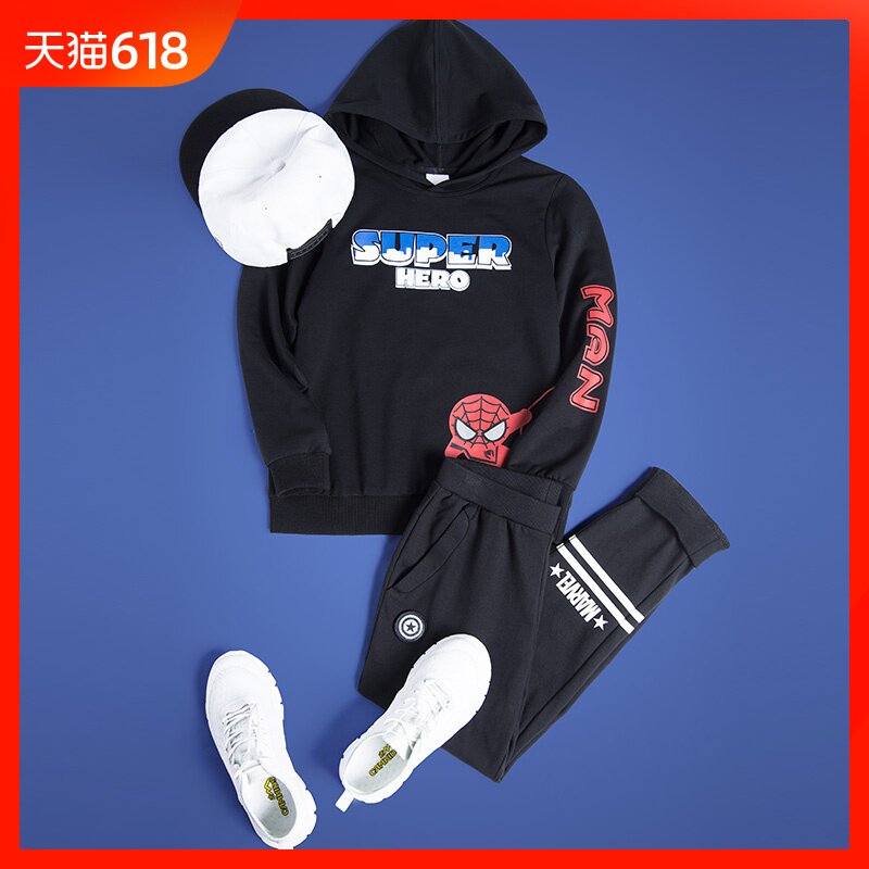2019春季新款男童连帽卫衣儿童长袖中大童上衣蜘蛛侠套头衫时尚在类目 童装/婴儿装/亲子装, 卫衣/绒衫中 - 来自Buy2taobao.com提供专业的淘宝代购服务