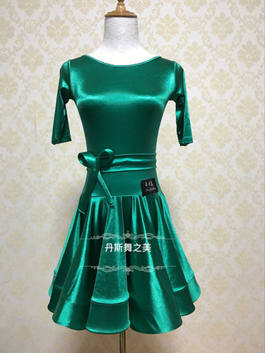 Imported Flash Stretch satin Daughter Latin Standard rules Fixed ratio Race suit Super large The skirt Widen Fishbonein the Personalized custom/Design Services/DIY , Custom clothing bags , Custom clothing , Stage performances/Dance apparel customization category - from Buy2taobao.com to provide professional Taobao agent buy service