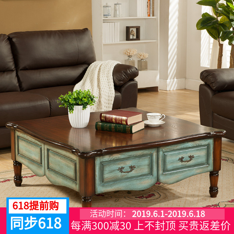 European style tea table solid wood American style rural Square tea table coffee Small square Table Retro Do the old a living room furniturein the Residential furniture , Categories , Tea table category - from Buy2taobao.com to provide professional Taobao agent buy service