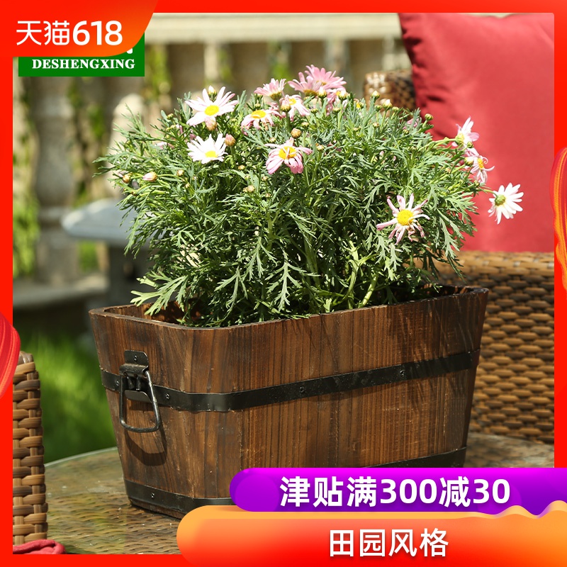 花盆花桶橢圓花盆碳化防腐木陽台盆景綠植花槽種菜戶外長花盆在類目 鮮花速遞/花卉仿真/綠植園藝, 花瓶/花器/花盆/花架(新), 花盆中 - 來自Buy2taobao.com提供專業的淘寶代購服務