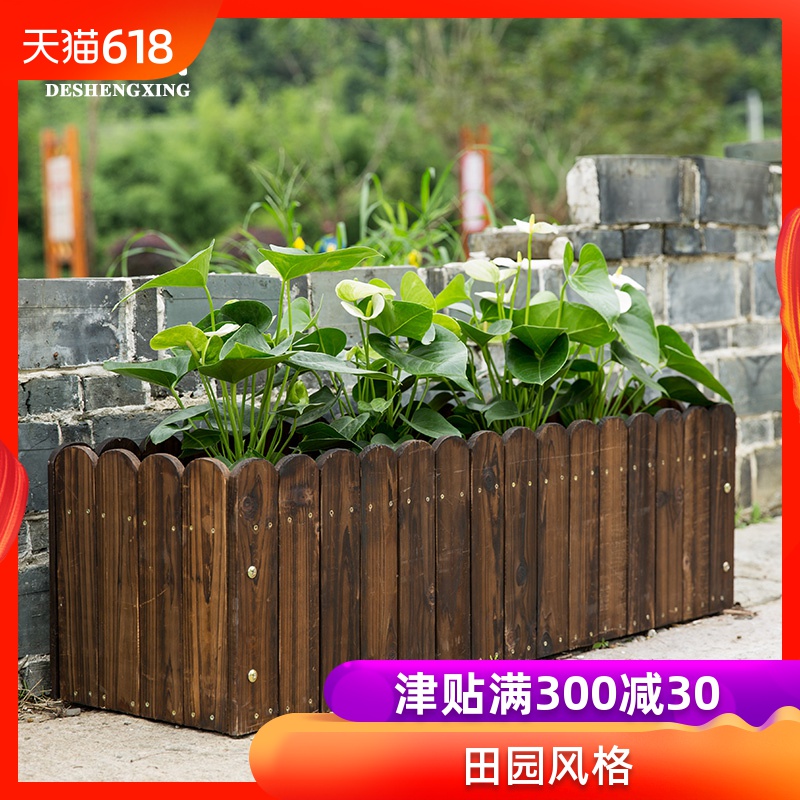 花盆室外多肉阳台盆栽防腐木绿萝花箱阳台碳化木花盘园艺大号菜盆|msdalam kategori penghantaran bunga/bunga simulasi/tumbuhan berkebun, pasu/bunga/flowerpot/Bunga (baru), flowerpot - dari Buy2taobao.com untuk memberikan perkhidmatan ejen Taobao profesional membeli