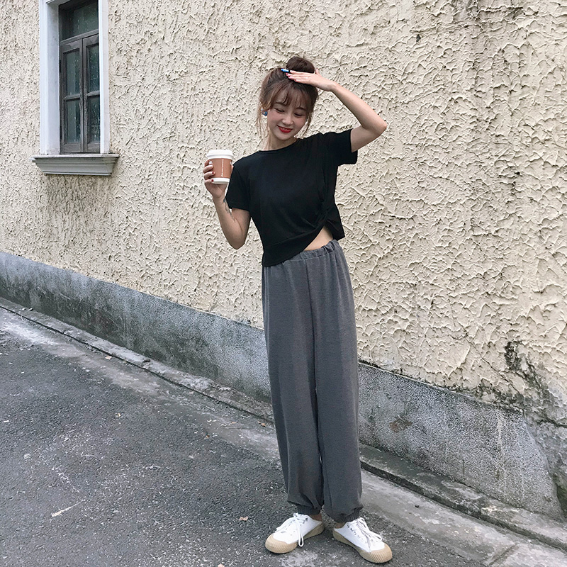 Versatile By age Short sleeved leisure time suit summer 2019 new pattern Korean Edition Net Red Sports pants Two piece setin the Women's clothing/Boutique , Set/Student uniforms/Work uniforms , Leisure sports suit category - from Buy2taobao.com to provide professional Taobao agent buy service