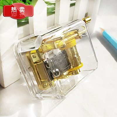 透明手摇式迷你音乐盒小巧精致八音盒创意生日礼物送朋友孩子同学