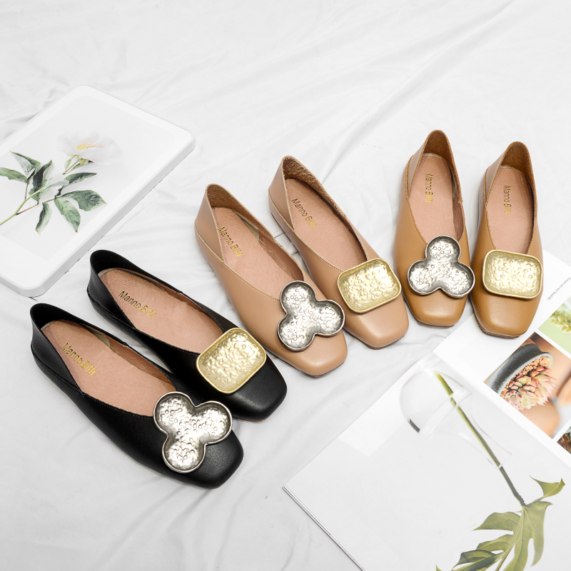 Yuanyang buckle genuine leather Mori girl Grandma shoes Popular Large Women's Shoes 41-42-43 Flat bottom Small code Single shoes 313233in the Women's Shoes, Low shoes category - from Buy2taobao.com to provide professional Taobao agent buy service