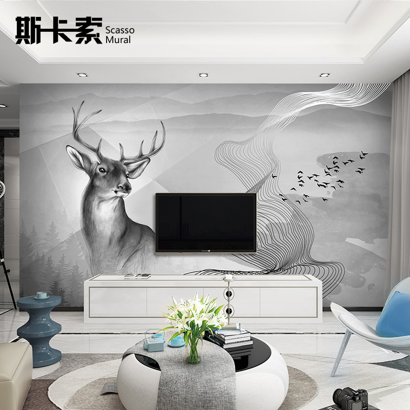 5d television television Background wall wallpaper 8d Three-dimensional mural 3d Northern Europe a living room Simplicity modern black and white originality Elkin the Decoration main material , Wallpaper , Custom mural category - from Buy2taobao.com to provide professional Taobao agent buy service