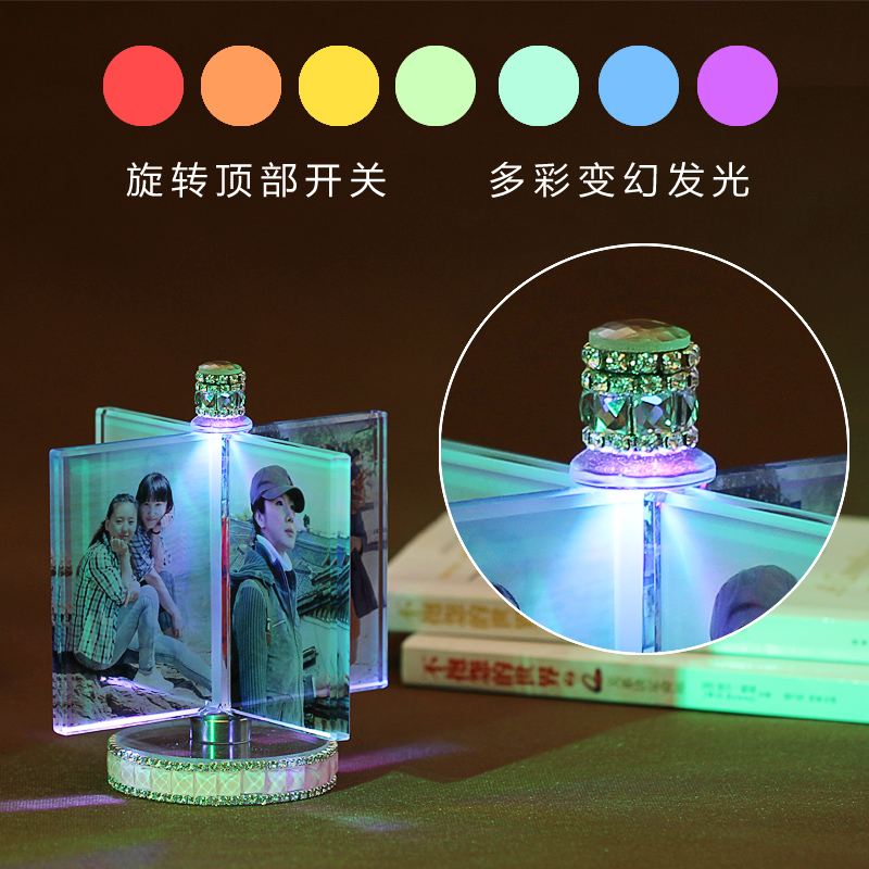 水晶魔方照片定制 水晶透明相册七彩水晶摆台带灯旋转生日礼物在类目 节庆用品/礼品, 其它节庆用品中 - 来自Buy2taobao.com提供专业的淘宝代购服务