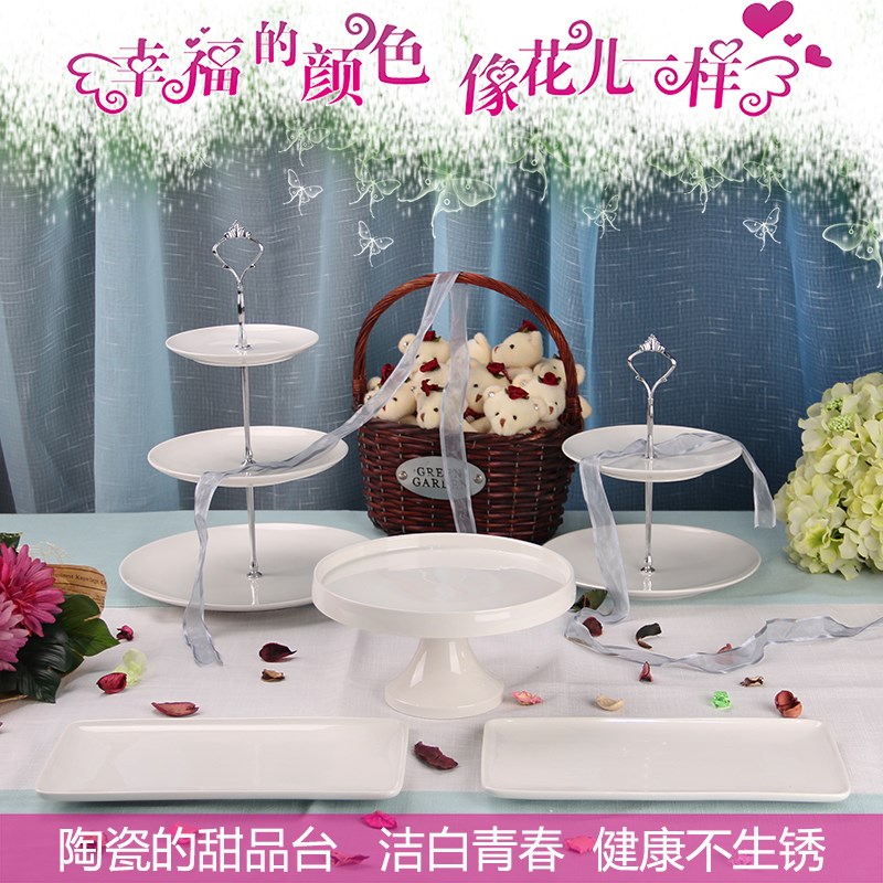 婚礼甜品台摆件装饰套装 欧式陶瓷蛋糕架子 婚庆生日甜品台展示架|ruв категории посуда, посуда, фрукты бассейна/компот/корзина - от Buy2taobao.com для оказания профессиональной услуги покупки агента Taobao