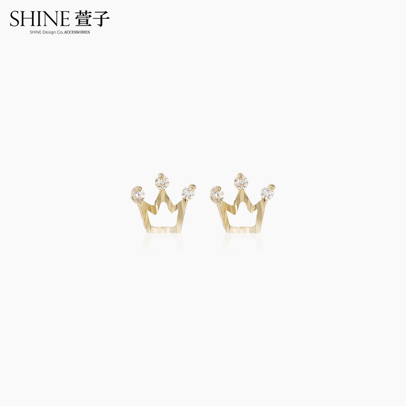 shine萱子饰品k金耳环女皇冠气质合成皓石韩国个性潮人迷你耳钉在类目 饰品/流行首饰/时尚饰品新, 耳饰, 耳钉中 - 来自Buy2taobao.com提供专业的淘宝代购服务
