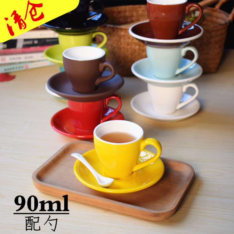 90ml欧式陶瓷咖啡杯套装意式浓缩杯拿铁杯 下午茶杯碟咖啡厅杯碟|ruв категории посуда, кофе, кофе - от Buy2taobao.com для оказания профессиональной услуги покупки агента Taobao