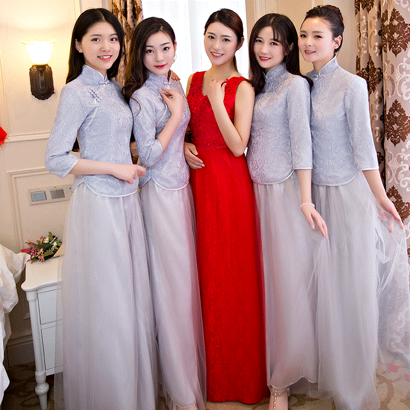 Japan Chinese style Bridesmaid Dresses cheongsam Sleeve new pattern Autumn and winter Sisters Dress bride marry Toastin the Women's clothing/Boutique , Wedding/Cheongsam/Formal dress , Formal dress/Evening category - from Buy2taobao.com to provide professional Taobao agent buy service