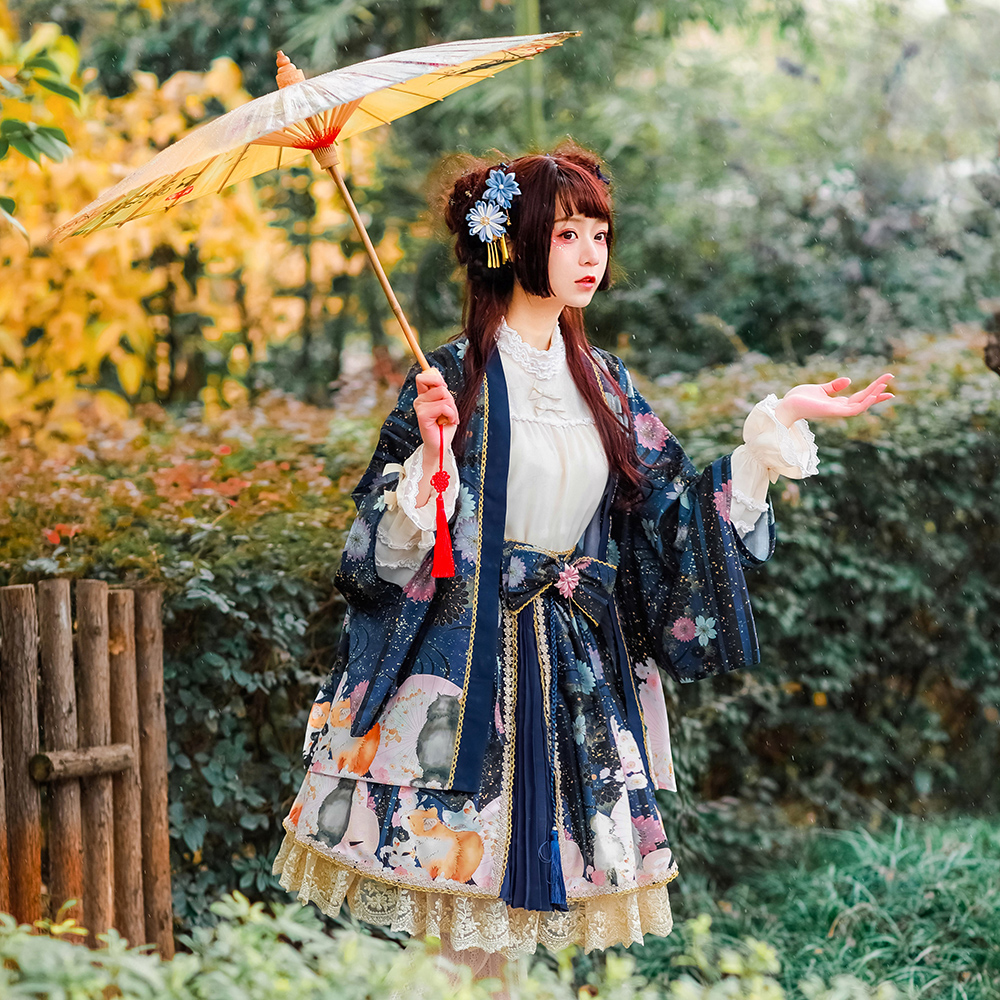 【尾款】浮世镜 许愿喵羽织SK和风Lolita套装日式外套浴衣半裙|ruв категории плесень играть/Аниме/вокруг/cos/настольные игры, вторичный элемент Лолита, Лолита/мягкая одежда/переплет - от Buy2taobao.com для оказания профессиональной услуги покупки агента Taobao
