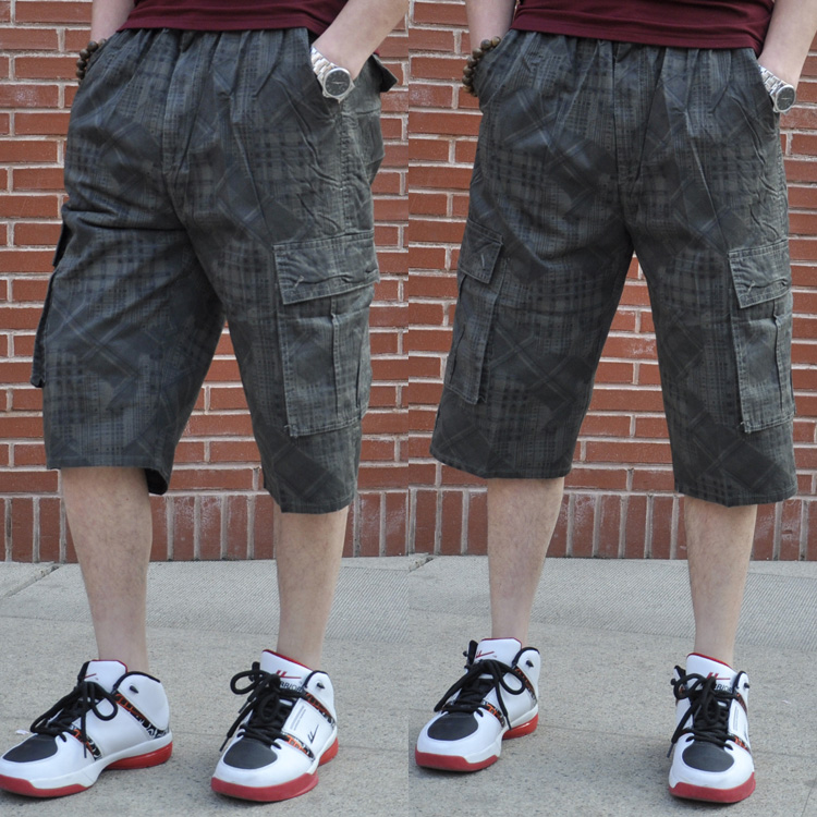 男士七分裤中裤沙滩裤爸爸男装夏季休闲五分中老年宽松格子胖子凉|msdalam kategori Pakaian Lelaki, seluar santai - dari Buy2taobao.com untuk memberikan perkhidmatan ejen Taobao profesional membeli