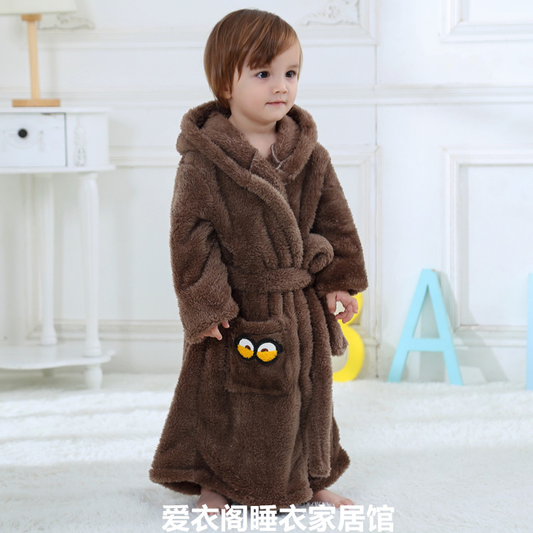 children girl Boy Coral Flannel have more cash than can be accounted for robe Bathrobe Autumn and winter thickening Nightdress Long sleeve boy pajamasin the Children/Baby/Family fitted , Children tracksuit , Home gowns/Nightwear category - from Buy2taobao.com to provide professional Taobao agent buy service