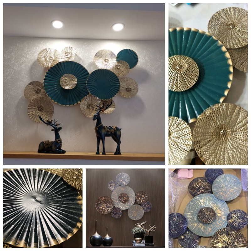 绿色圆盘立体沙发客厅餐厅样板房间背景墙铁艺壁挂墙面壁饰装饰品在类目 家居饰品, 壁饰中 - 来自Buy2taobao.com提供专业的淘宝代购服务