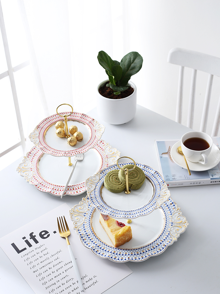 European style Layer disc Bone String disk Cake Stand Dessert Wedding plate Afternoon Tea Snack stand Dessert plate giftin the Tableware , Tableware , Fruit bowl/Fruit plate/Hamper category - from Buy2taobao.com to provide professional Taobao agent buy service