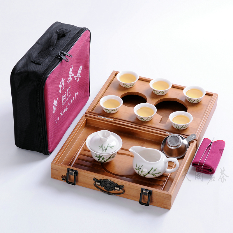 陶瓷旅行茶具排水折叠茶盘龙行天下收纳盒茶碗杯整套茶具车载户外在类目 餐饮具, 茶具, 功夫茶具中 - 来自Buy2taobao.com提供专业的淘宝代购服务