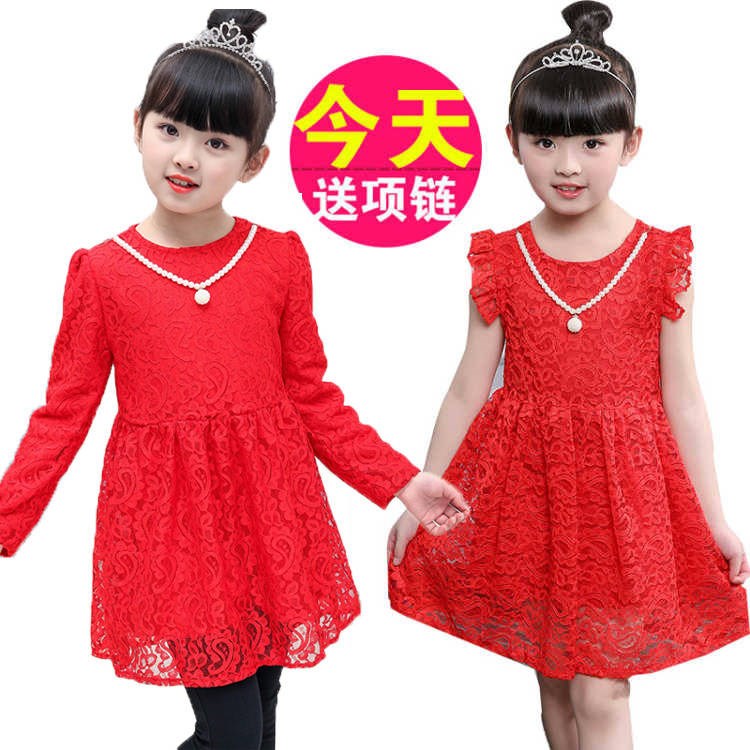 童装加绒加厚女童连衣裙冬春秋儿童红蕾丝公主裙打底衫长袖蓬蓬裙|ruв категории Женская одежда, юбка - от Buy2taobao.com для оказания профессиональной услуги покупки агента Taobao