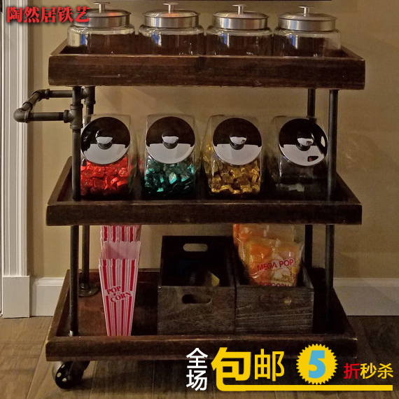 美式乡村做旧餐车餐厅收碗碟餐车餐具收集车服务酒水车手推贩卖车|ruв категории коммерческий/офисная мебель, ресторан/выпечка мебель, вагон - ресторан - от Buy2taobao.com для оказания профессиональной услуги покупки агента Taobao