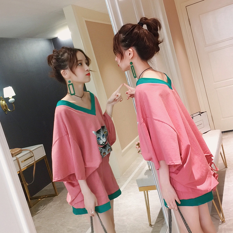 大码女装胖mm两件套2019夏装很仙的洋气减龄遮肚显瘦胖人宽松套装|ruв категории Женская одежда, женской одежды - от Buy2taobao.com для оказания профессиональной услуги покупки агента Taobao