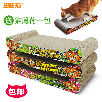 田田猫【送猫薄荷】猫用品涂鸦风格瓦楞纸猫抓板猫磨爪猫玩具包邮|msdalam kategori haiwan peliharaan/makanan haiwan dan bekalan, Cat/Mainan anjing, Cat Scratcher - dari Buy2taobao.com untuk memberikan perkhidmatan ejen Taobao profesional membeli