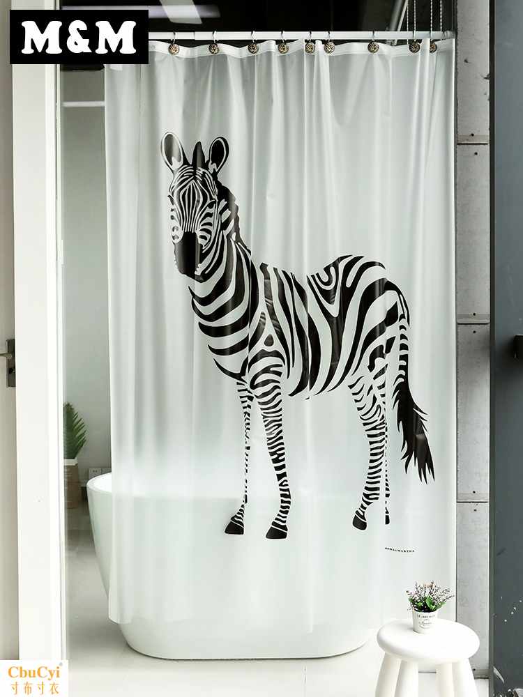 MEVA waterproof thickening Antifungal Shower curtain Partition curtain TOILET Send hook Free punch Large zebrain the Family/Personal Cleaning Tools , Sanitary appliances/Bathroom accessories , Shower Curtains category - from Buy2taobao.com to provide professional Taobao agent buy service