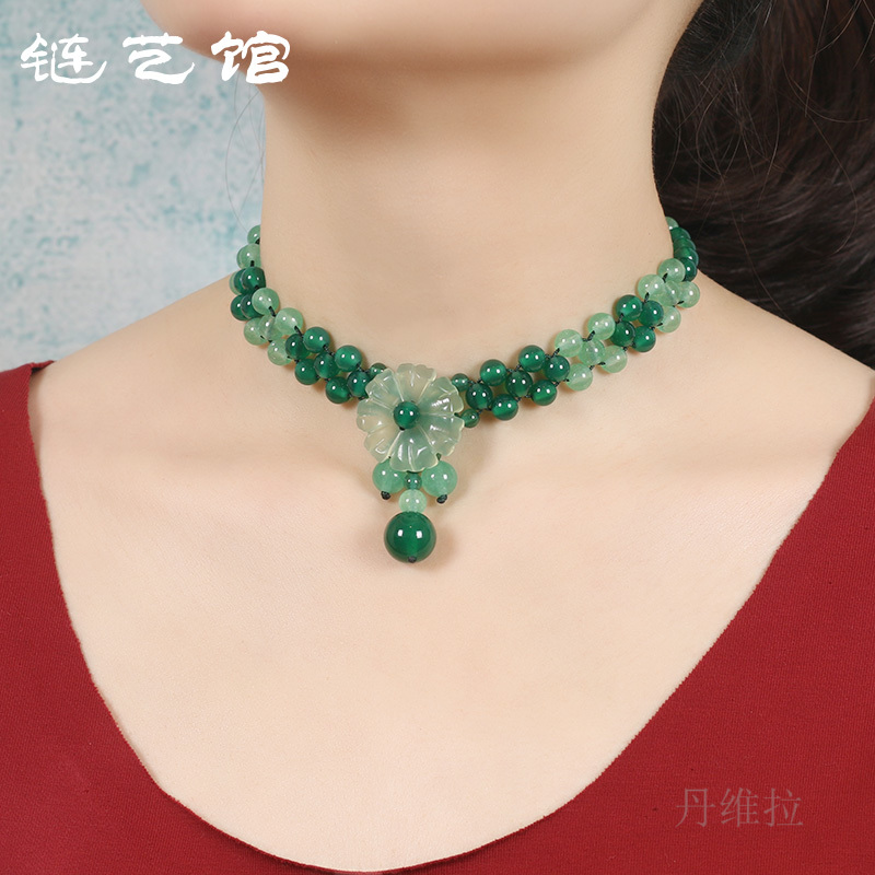 民族风颈链女短款锁骨链项链绿色玛瑙配饰项圈简约大方百搭可调节在类目 饰品/流行首饰/时尚饰品新, 项链中 - 来自Buy2taobao.com提供专业的淘宝代购服务