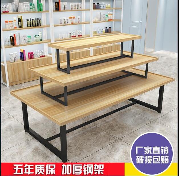 超市中島貨架堆頭化妝品展示櫃服裝店鞋子展示架促銷台三層流水台在類目 商業/辦公傢俱, 貨架/展櫃, 精品展櫃/陳列櫃中 - 來自Buy2taobao.com提供專業的淘寶代購服務
