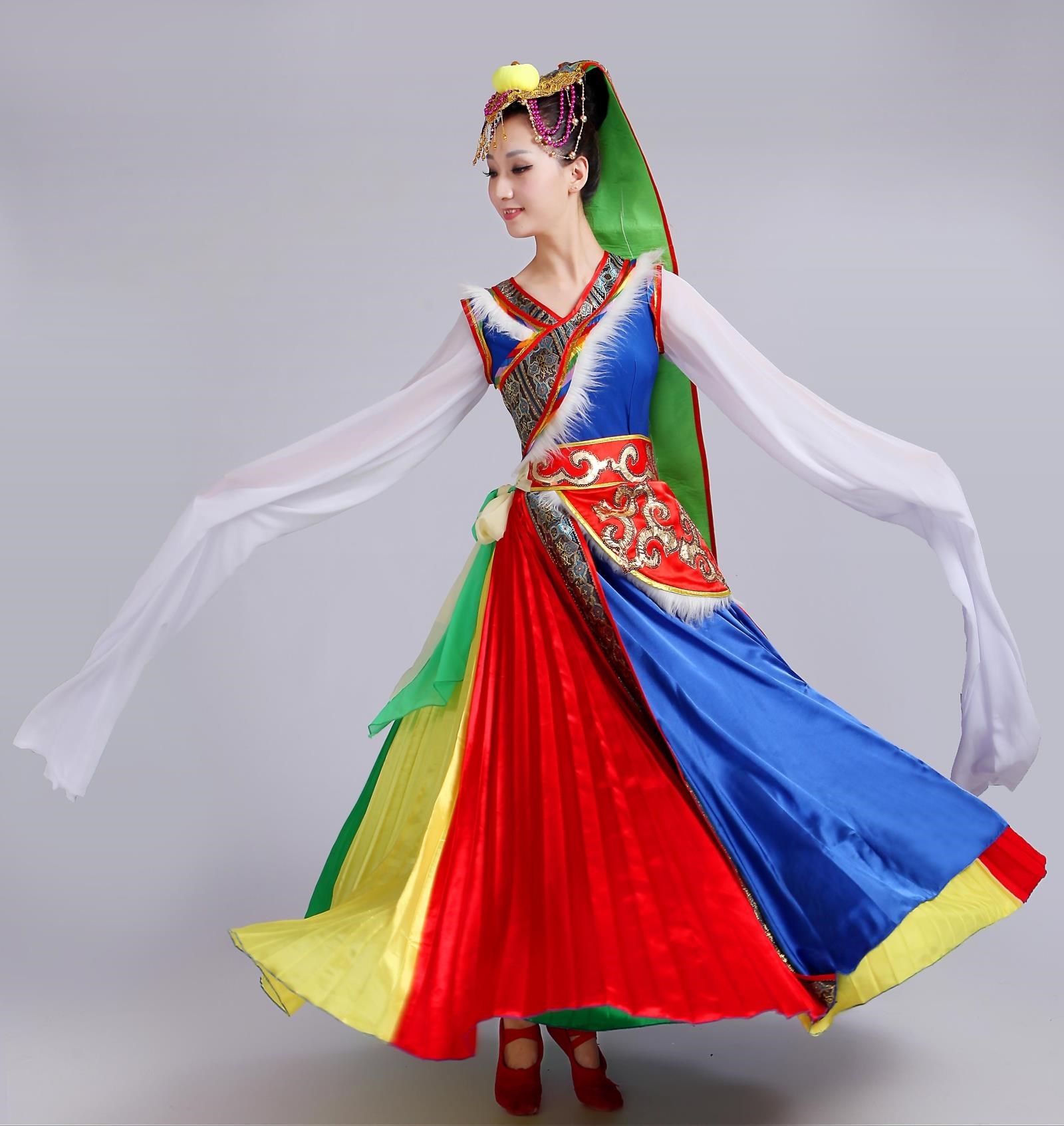 Motherland The Zang or Tibetan people dance Red River Valley Sleeves The Zang or Tibetan people costume longuette Nation Dancing Dolma dance Costumein the Women's clothing/Boutique , Costume/National costume/Stage costumes , National costume/Costumes category - from Buy2taobao.com to provide professional Taobao agent buy service
