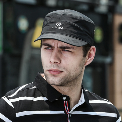 帽子男冬天青年男士帽子中年户外平顶帽秋季军帽男大头围鸭舌帽潮