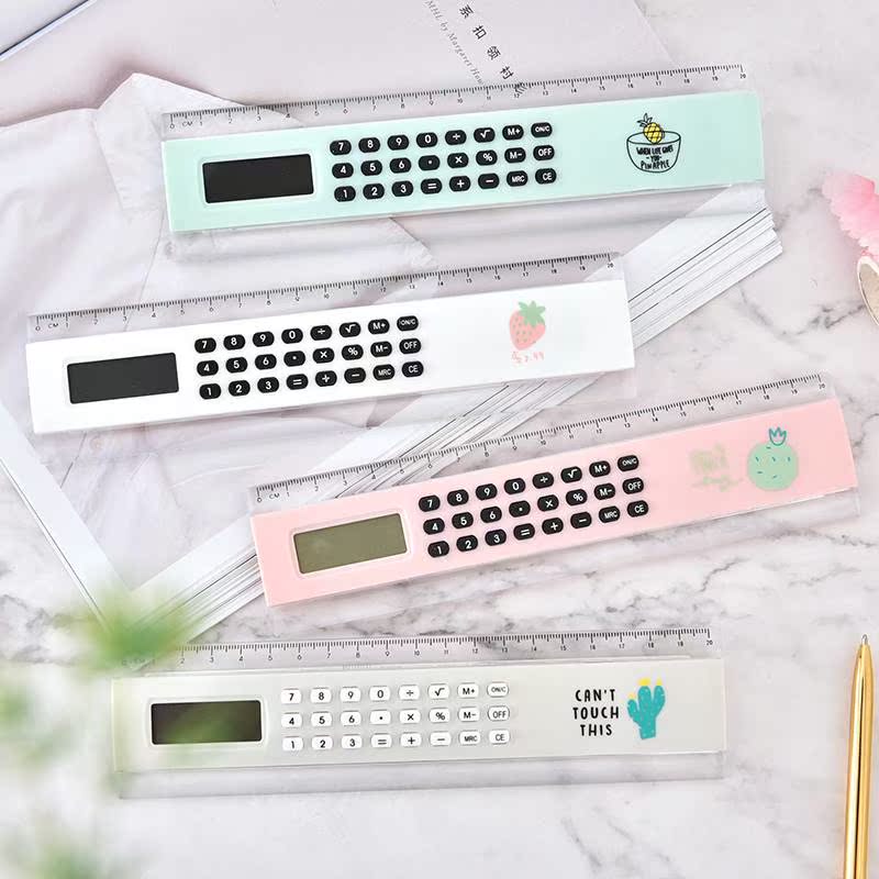 糖果色卡通小号可爱韩国个性创意女带计算器的尺子计算机大学生用在类目 电子词典/电纸书/文化用品, 计算器中 - 来自Buy2taobao.com提供专业的淘宝代购服务