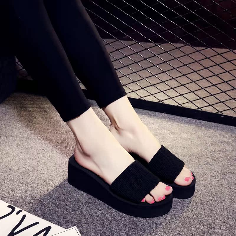 2018 summer new pattern fashion Korean Edition Middle heel Simplicity lady Home The thickness of the bottom sandals non-slip Beach slippersin the Shoes/Baby Shoes/Parent-child shoes , Parent-child shoes category - from Buy2taobao.com to provide professional Taobao agent buy service