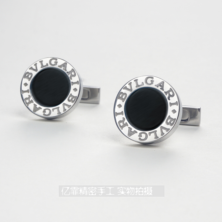 Retro Mens Cufflinks Stainless steel manual polish classic circular letter new edition natural agate Setin the Accessories/Leather belt/Hat/Muffler , Cufflink category - from Buy2taobao.com to provide professional Taobao agent buy service