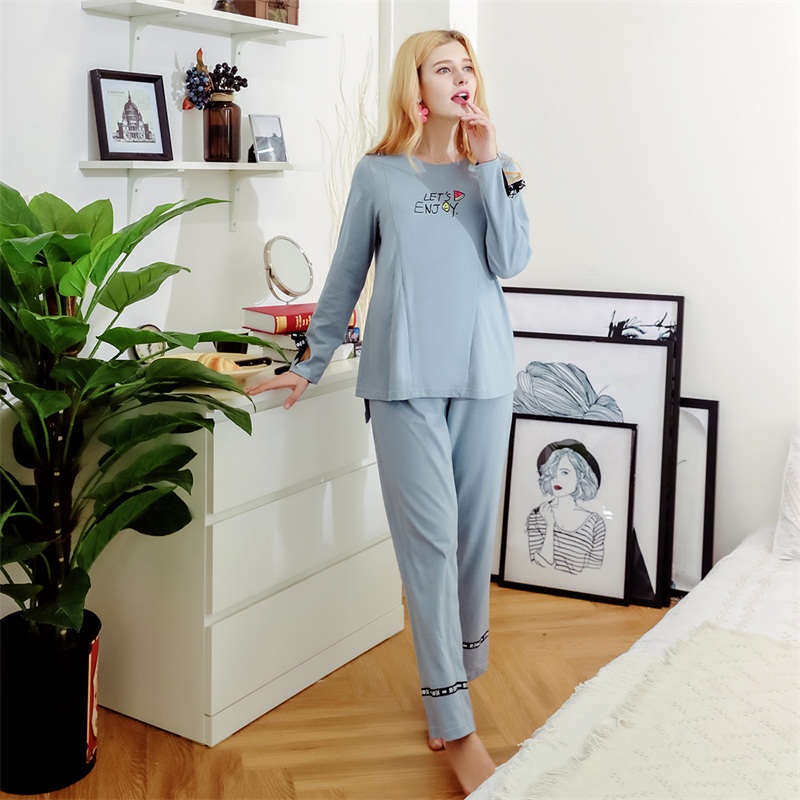 兔妈2018新款月子服春秋季纯棉产后孕妇喂奶哺乳睡衣秋长袖居家服在类目 孕妇装/孕产妇用品/营养, 家居服/哺乳装/秋衣裤, 家居服套装中 - 来自Buy2taobao.com提供专业的淘宝代购服务