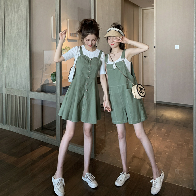 Summer wear 2019 new pattern Korean Edition Easy Show thin camisole cowboy straps Dress Two piece set Sisters Girlfriends loadedin the Women's clothing/Boutique , Dress category - from Buy2taobao.com to provide professional Taobao agent buy service