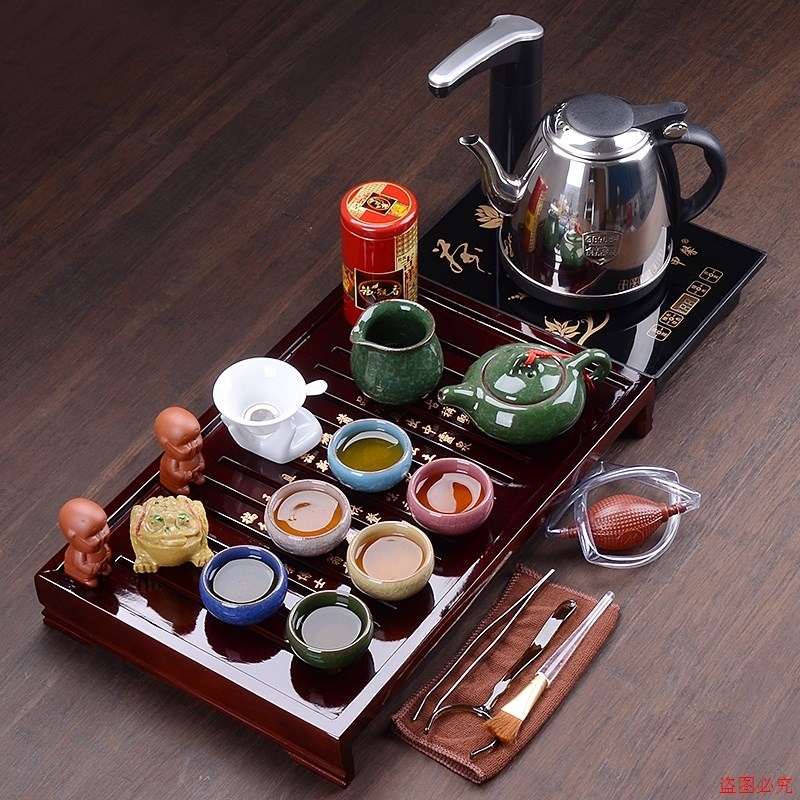 用可移动只茶托盘家套装工夫茶具整套全自动。家用2018具杯加热女|msdalam kategori pinggan mangkuk, set teh, Pakej teh - dari Buy2taobao.com untuk memberikan perkhidmatan ejen Taobao profesional membeli