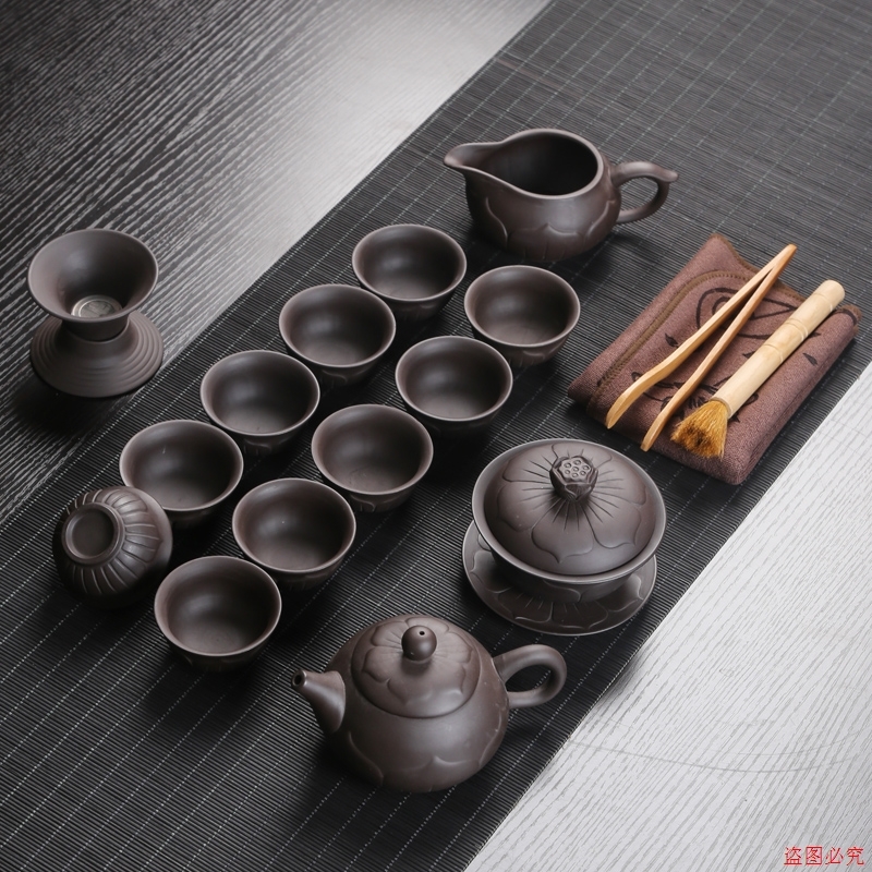 紫砂功夫茶具套装紫砂茶具套组整套手工陶瓷茶壶茶杯盖碗家用|msdalam kategori pinggan mangkuk, set teh, Kung Fu teh - dari Buy2taobao.com untuk memberikan perkhidmatan ejen Taobao profesional membeli
