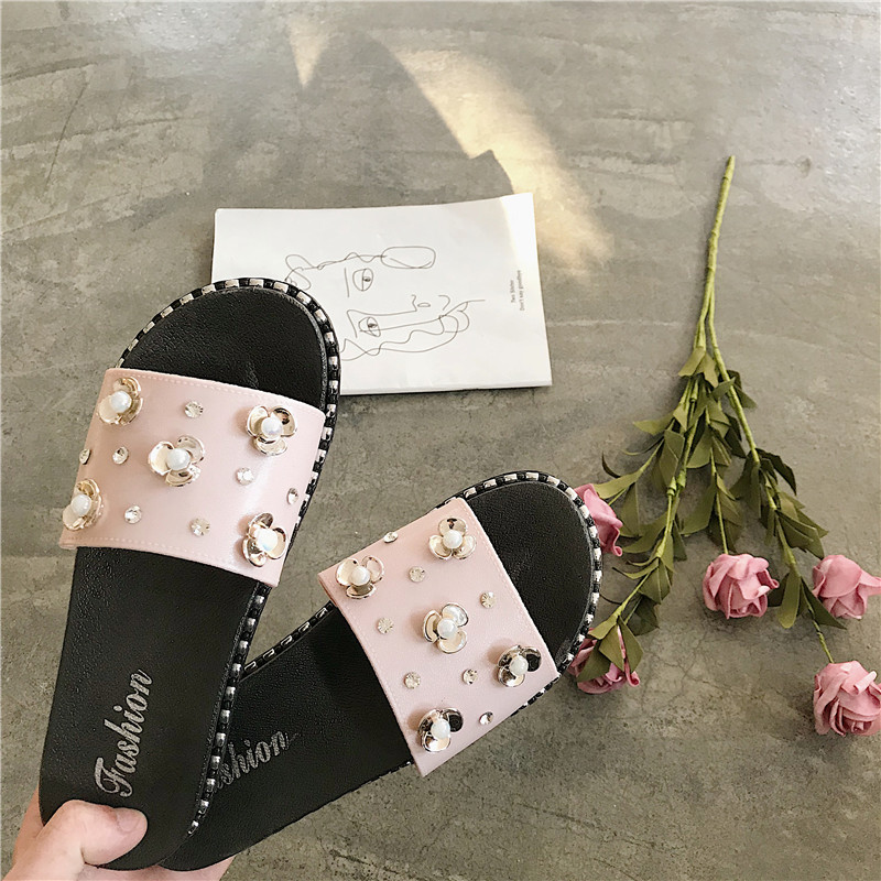 slipper leisure time fashion Rhinestone Home indoor sandals non-slip The thickness of the bottom Versatile student Beach shoesin the Home Daily , Shoes Accessories , Home shoes category - from Buy2taobao.com to provide professional Taobao agent buy service