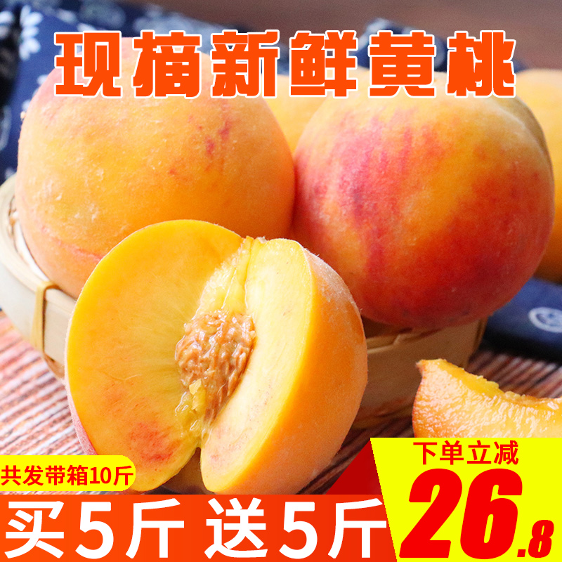 黄桃新鲜水果当季带箱10斤现摘应季时令孕妇锦绣脆毛桃子批发包邮在类目 水产肉类/新鲜蔬果/熟食, 新鲜水果, 桃中 - 来自Buy2taobao.com提供专业的淘宝代购服务