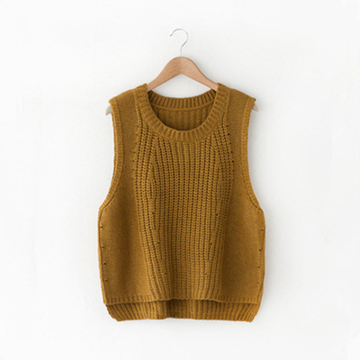 日系文艺套头针织马甲女春秋季宽松休闲短款无